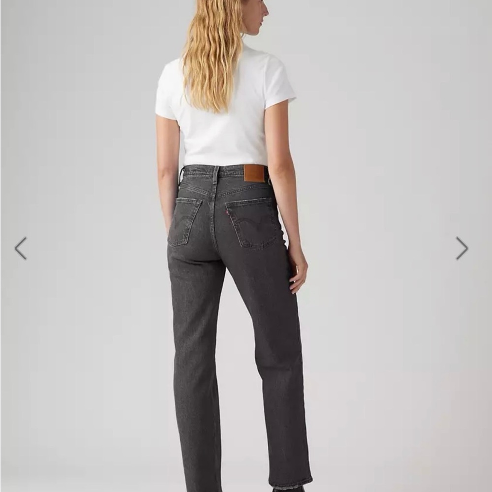Levi's Ribcage Straight Ankle Jeans, Black Rinse